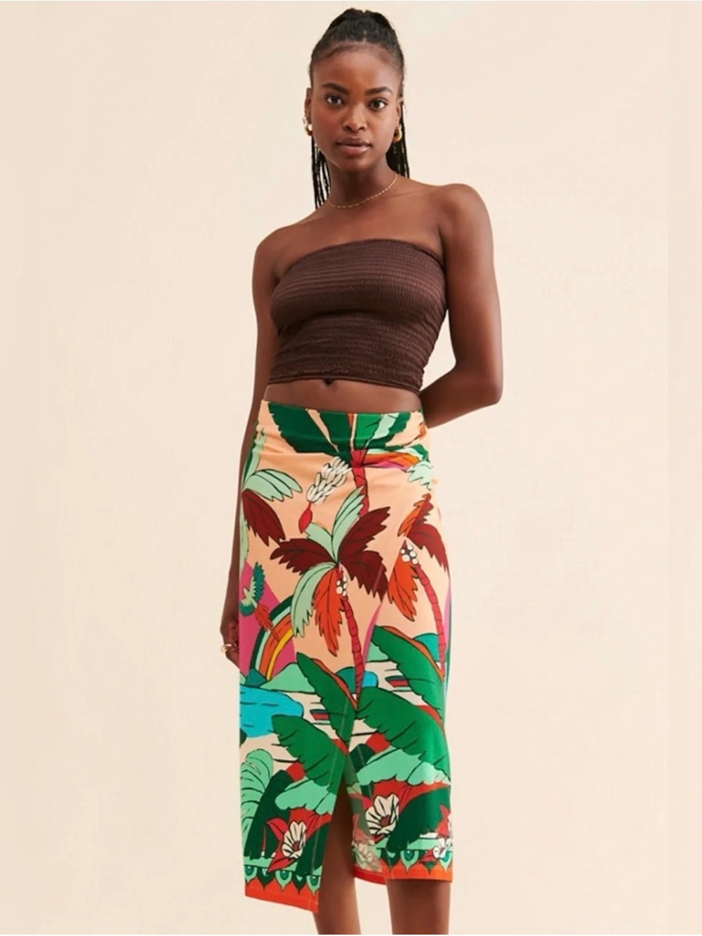 Anthropologie Farm Rio Printed Wrap Skirt -Medium